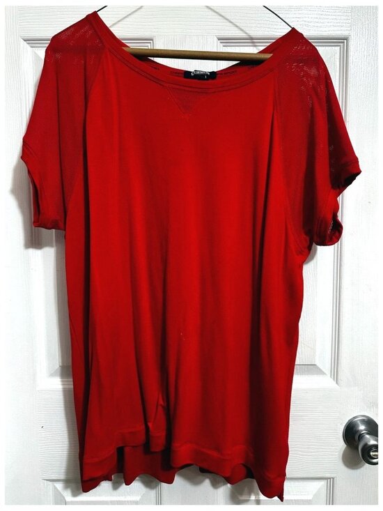 Chaps Tops - Chaps Sport Women's Pullover Short Sleeve Top Blouse Shirt RED Size XL